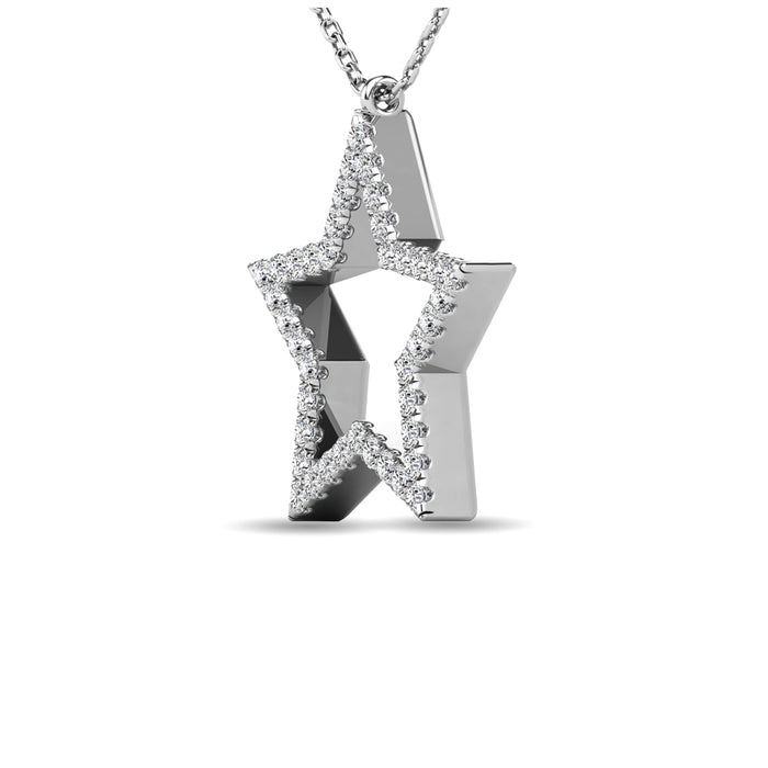 Diamond 1/8 ct tw Star Pendant in 10K White Gold