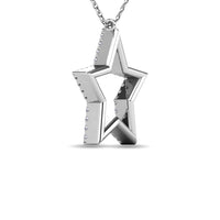 Thumbnail for Diamond 1/8 ct tw Star Pendant in 10K White Gold