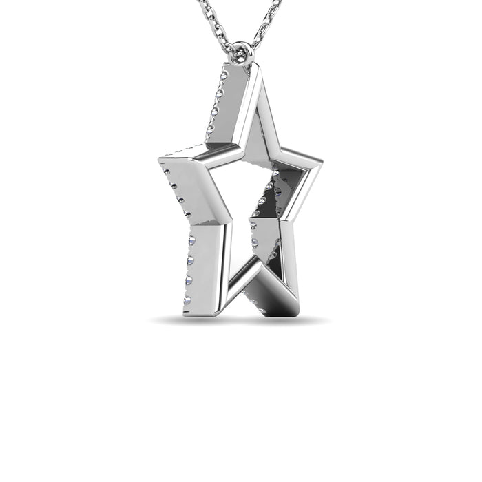 Diamond 1/8 ct tw Star Pendant in 10K White Gold