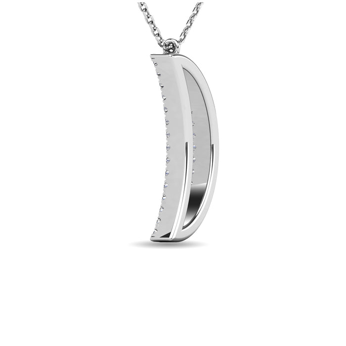 Diamond 1/10 ct tw Moon Pendant in 10K White Gold