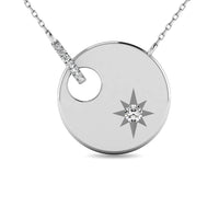 Thumbnail for Diamond 1/20 ct tw Disc Necklace in 10K White Gold