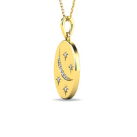 Thumbnail for Diamond 1/20 ct tw Oval Disc Necklace in 10K Yellow Gold
