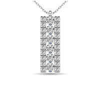 Thumbnail for Diamond 1/4 ct tw Bar Pendant in 14K White Gold