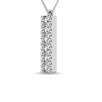Thumbnail for Diamond 1/4 ct tw Bar Pendant in 14K White Gold