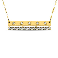 Thumbnail for Diamond 1/5 ct tw Bar Necklace in 14K Yellow Gold