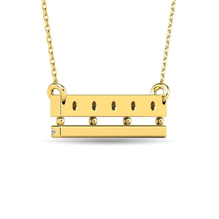 Diamond 1/5 ct tw Bar Necklace in 14K Yellow Gold