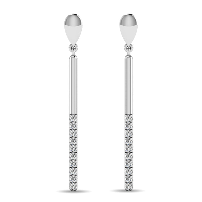 Diamond 1/5 ct tw Diamline Earrings in 10K White Gold