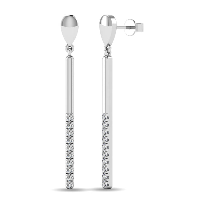 Diamond 1/5 ct tw Diamline Earrings in 10K White Gold