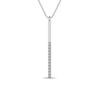 Thumbnail for Diamond 1/8 ct tw Diamline Bar Pendant in 10K White Gold
