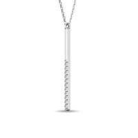 Thumbnail for Diamond 1/8 ct tw Diamline Bar Pendant in 10K White Gold