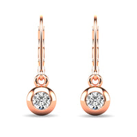 Thumbnail for Diamond 1/10 ct tw Bezel Set Earrings in 10K Rose Gold