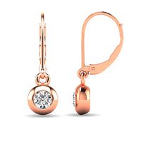 Thumbnail for Diamond 1/10 ct tw Bezel Set Earrings in 10K Rose Gold