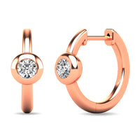 Thumbnail for Diamond 1/10 ct tw Bezel Set Earrings in 10K Rose Gold