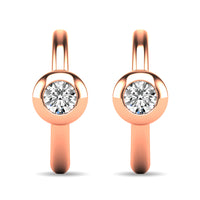Thumbnail for Diamond 1/10 ct tw Bezel Set Earrings in 10K Rose Gold