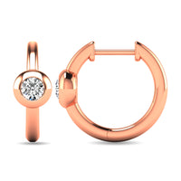 Thumbnail for Diamond 1/10 ct tw Bezel Set Earrings in 10K Rose Gold