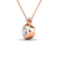 Thumbnail for Diamond 1/10 ct tw Bezel Set Pendant in 10K Rose Gold