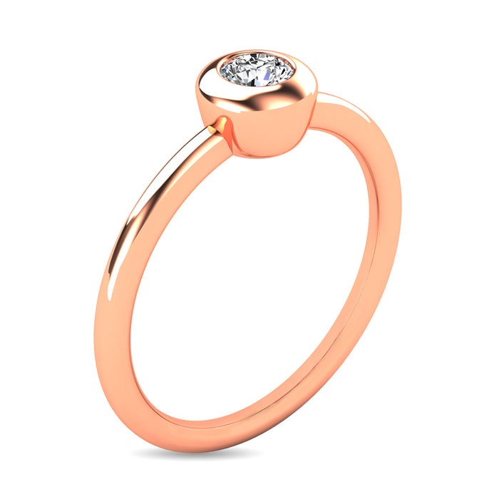 Diamond 1/10 ct tw Bezel Set Ring in 10K Rose Gold