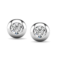 Thumbnail for Diamond 1/10 ct tw Bezel Set Earrings in 10K White Gold