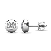 Thumbnail for Diamond 1/10 ct tw Bezel Set Earrings in 10K White Gold