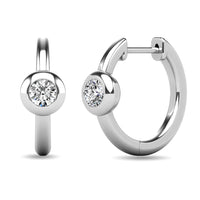 Thumbnail for Diamond 1/10 ct tw Bezel Set Earrings in 10K White Gold
