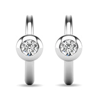 Thumbnail for Diamond 1/10 ct tw Bezel Set Earrings in 10K White Gold