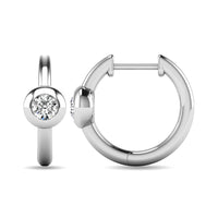 Thumbnail for Diamond 1/10 ct tw Bezel Set Earrings in 10K White Gold