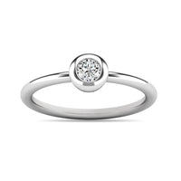 Thumbnail for Diamond 1/10 ct tw Bezel Set Ring in 10K White Gold