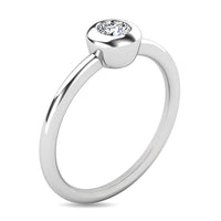 Thumbnail for Diamond 1/10 ct tw Bezel Set Ring in 10K White Gold