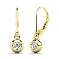 Thumbnail for Diamond 1/10 ct tw Bezel Set Earrings in 10K Yellow Gold
