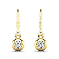 Thumbnail for Diamond 1/10 ct tw Bezel Set Earrings in 10K Yellow Gold