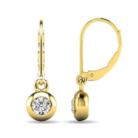 Thumbnail for Diamond 1/10 ct tw Bezel Set Earrings in 10K Yellow Gold