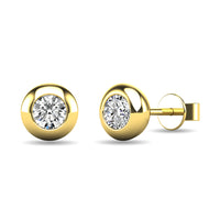 Thumbnail for Diamond 1/10 ct tw Bezel Set Earrings in 10K Yellow Gold