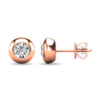 Thumbnail for Diamond 1/10 ct tw Bezel Set Earrings in 10K Yellow Gold
