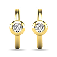Thumbnail for Diamond 1/10 ct tw Bezel Set Earrings in 10K Yellow Gold