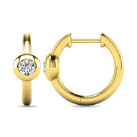 Thumbnail for Diamond 1/10 ct tw Bezel Set Earrings in 10K Yellow Gold