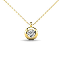 Thumbnail for Diamond 1/10 ct tw Bezel Set Pendant in 10K Yellow Gold
