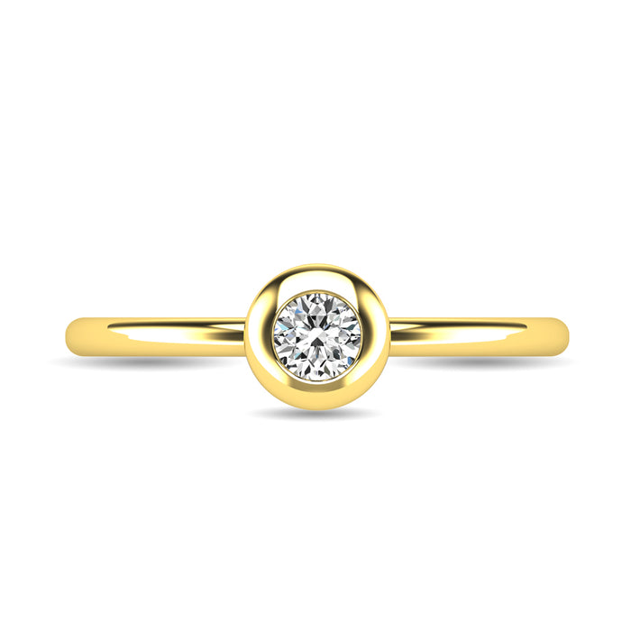 Diamond 1/10 ct tw Bezel Set Ring in 10K Yellow Gold