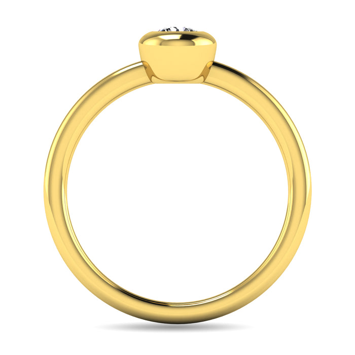 Diamond 1/10 ct tw Bezel Set Ring in 10K Yellow Gold