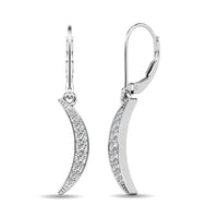 Thumbnail for Diamond 1/6 ct tw Cresent Earrings in 10K White Gold