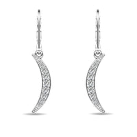 Thumbnail for Diamond 1/6 ct tw Cresent Earrings in 10K White Gold