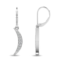 Thumbnail for Diamond 1/6 ct tw Cresent Earrings in 10K White Gold