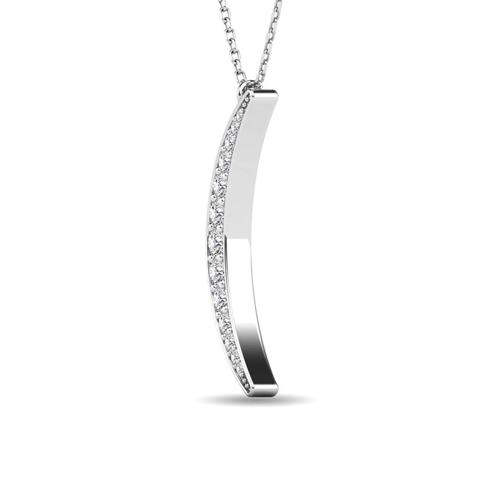 Diamond 1/6 ct tw Cresent Pendant in 10K White Gold