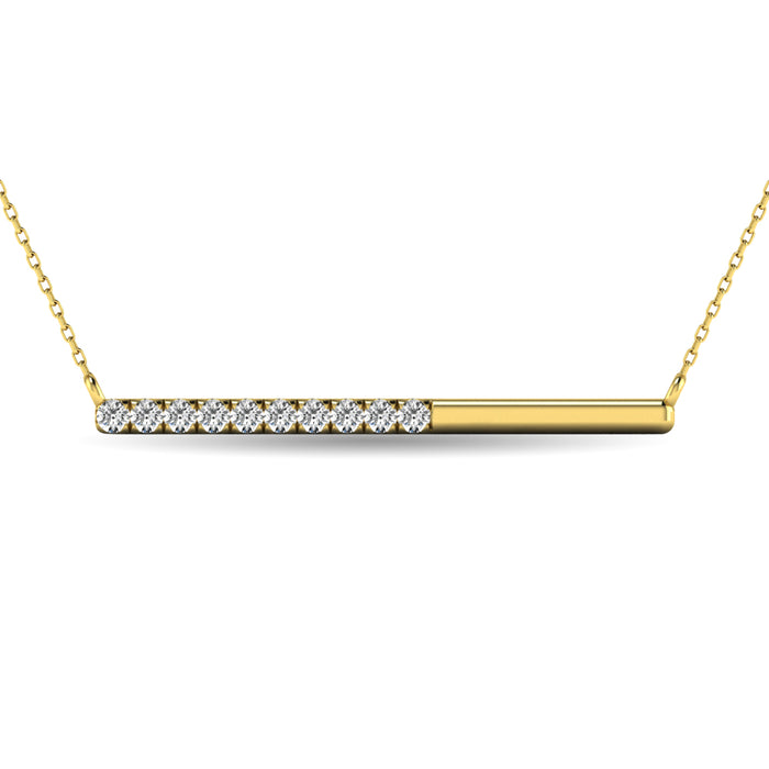 Diamond 1/6 ct tw Diamline Necklace in 10K Yellow Gold