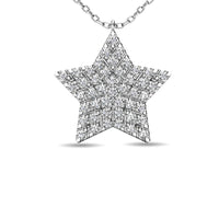 Thumbnail for Diamond 1/8 ct tw Star Pendant in 10K White Gold