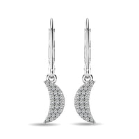 Thumbnail for Diamond 1/10 ct tw Moon Dangle Earrings in 10K White Gold