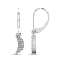 Thumbnail for Diamond 1/10 ct tw Moon Dangle Earrings in 10K White Gold