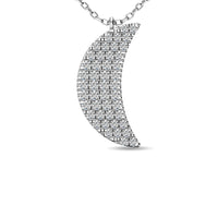 Thumbnail for Diamond 1/10 ct tw Moon Pendant in 10K White Gold