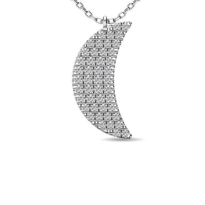 Diamond 1/10 ct tw Moon Pendant in 10K White Gold