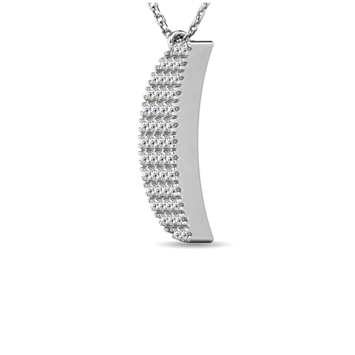 Diamond 1/10 ct tw Moon Pendant in 10K White Gold