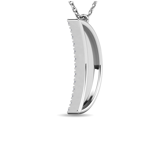 Diamond 1/10 ct tw Moon Pendant in 10K White Gold